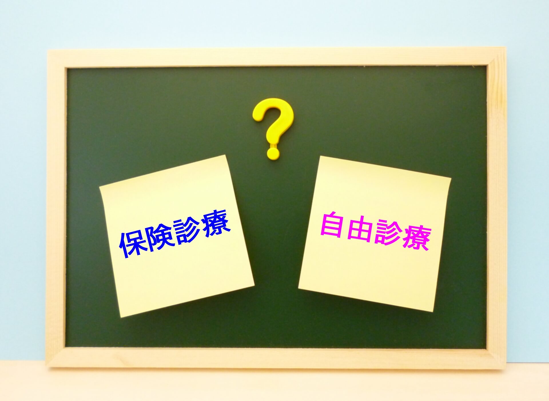 選択肢を示すメモと疑問符